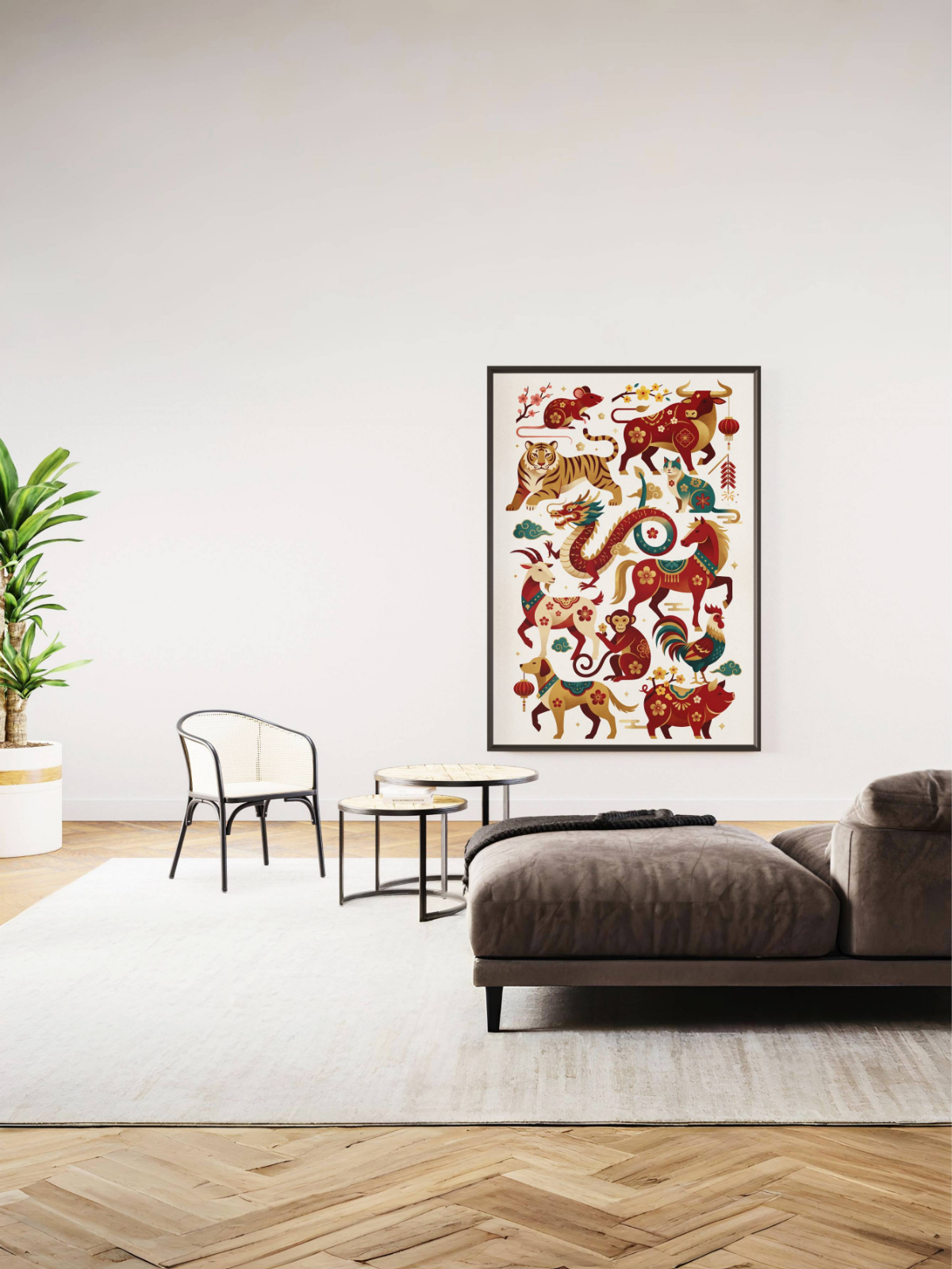 Tranh 12 Con Giáp mockup