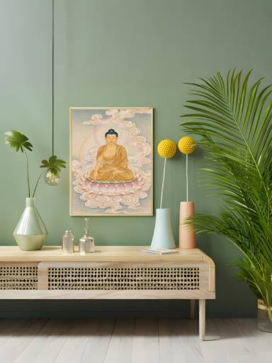 Đức Phật ngự trên tòa sen mockup