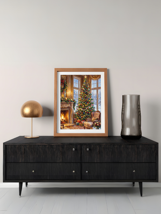 Cây thông mùa đông mockup