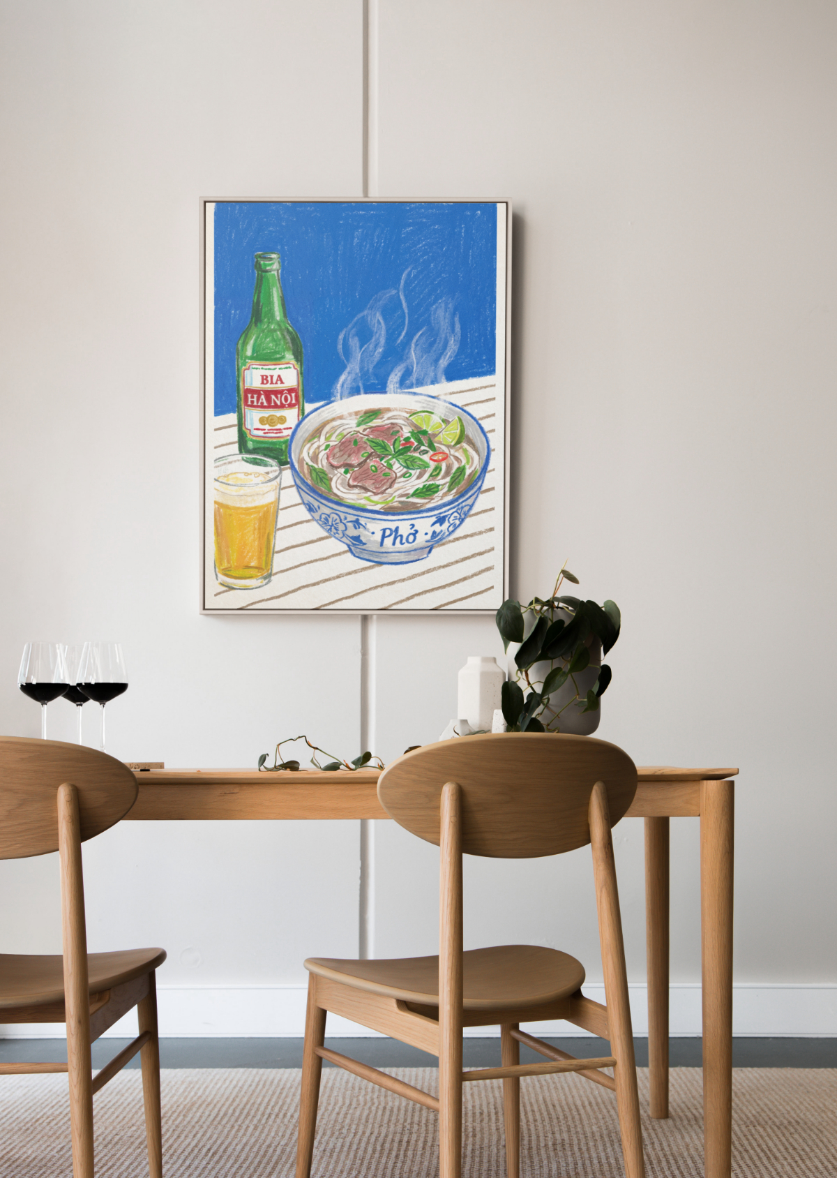 Phở và Bia Hà Nội mockup