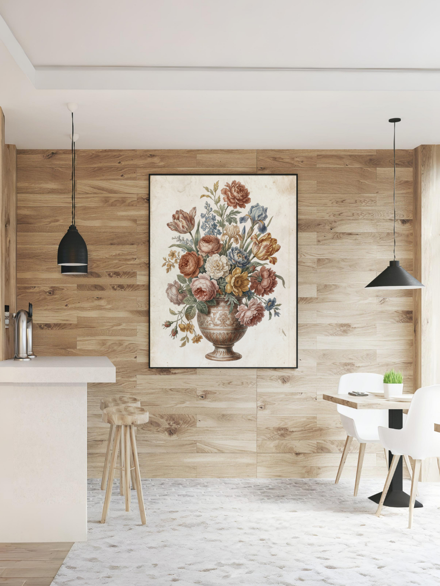 Bó hoa cổ điển mockup