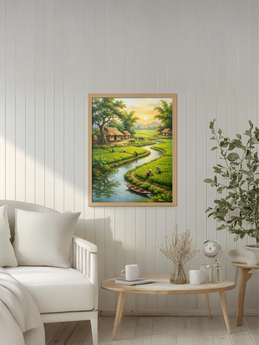 Đồng quê thanh bình mockup