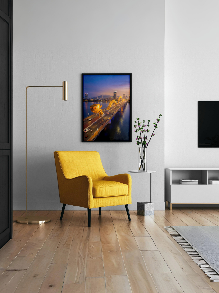 Cầu Rồng vàng Đà Nẵng mockup