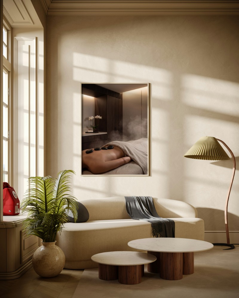 Tranh Spa Đá Nóng Hiện Đại mockup