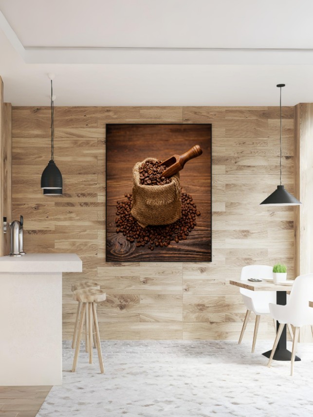 Tranh Hạt Cà Phê Bao Bố Hiện Đại Sang Trọng mockup