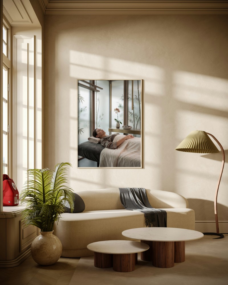 Tranh Spa Cô Gái Thư Giãn mockup