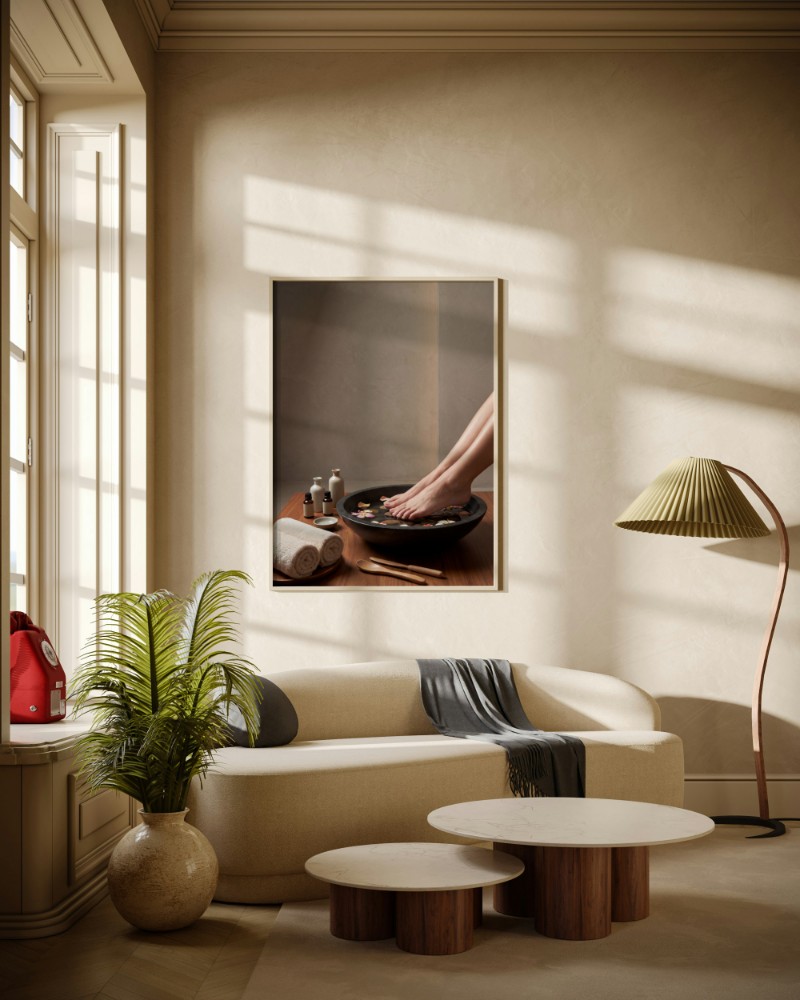 Tranh Spa Chăm Sóc Đôi Bàn Chân Sang Trọng Hiện Đại mockup