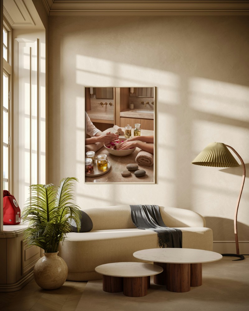 Tranh Nghệ Thuật Spa Chăm Sóc Tay mockup