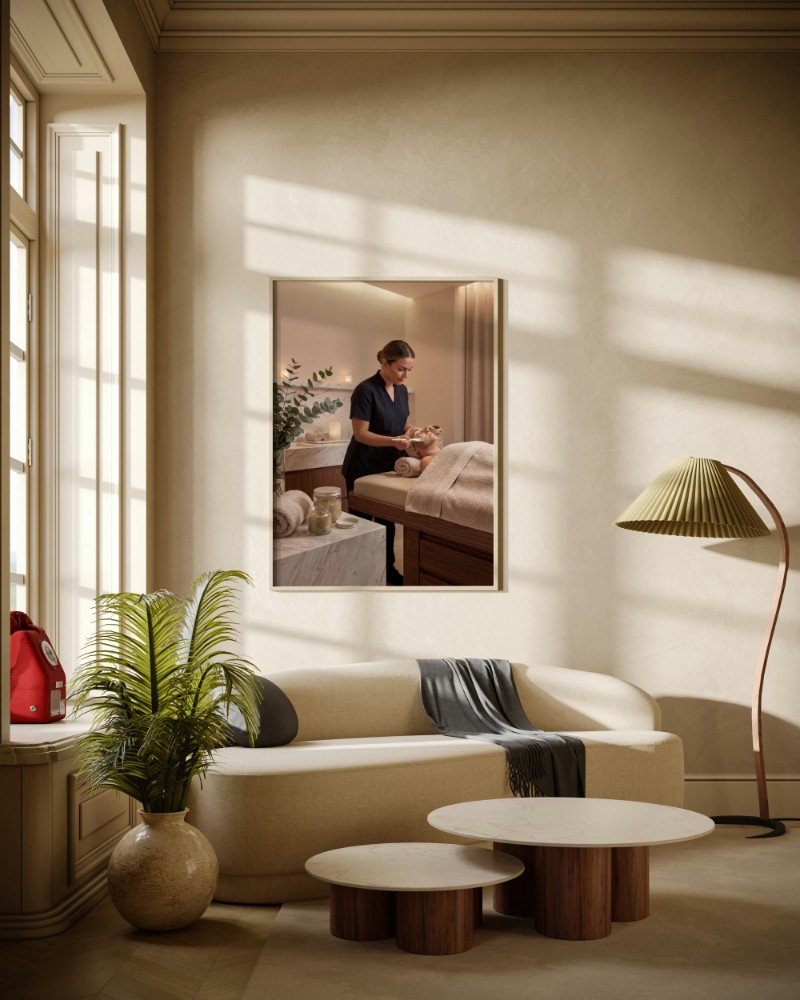 Tranh Spa Chăm Sóc Da Mặt Sang Trọng mockup