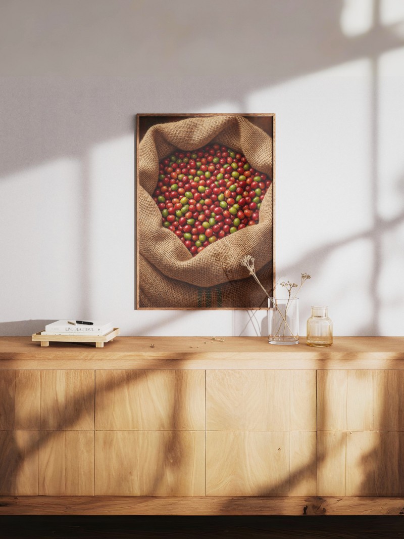 Tranh Bao Bố Cà Phê Hiện Đại mockup