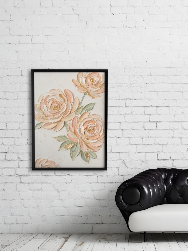 Tranh Tráng Gương Hoa Trừu Tượng Nghệ Thuật Sang Trọng mockup