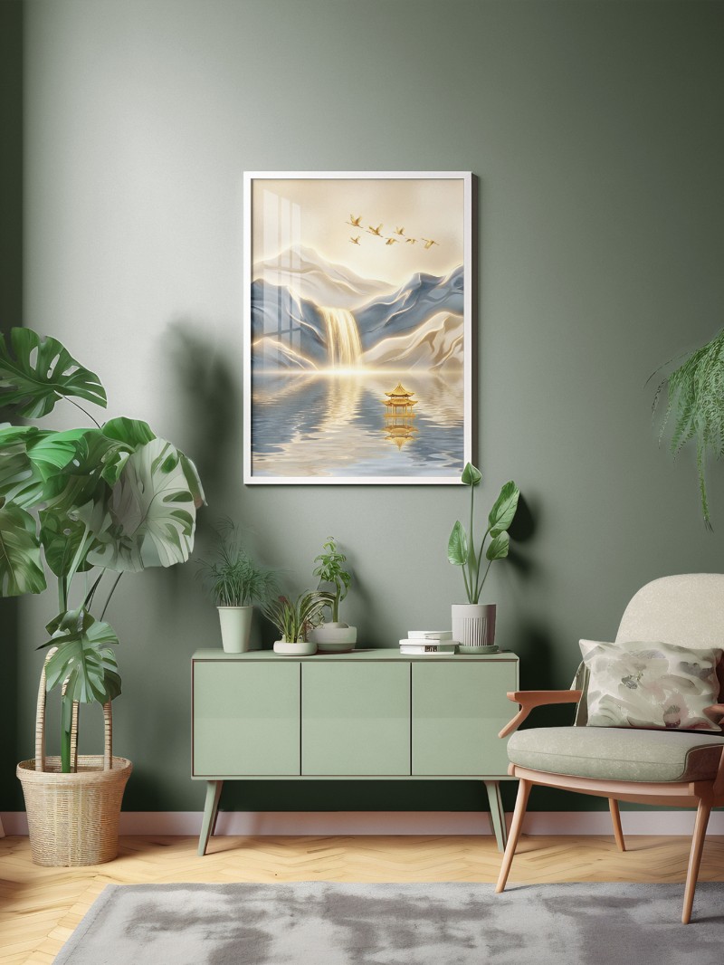 Tranh Tráng Gương Phong Cảnh Nghệ Thuật - Đẳng Cấp Không Gian Sống mockup