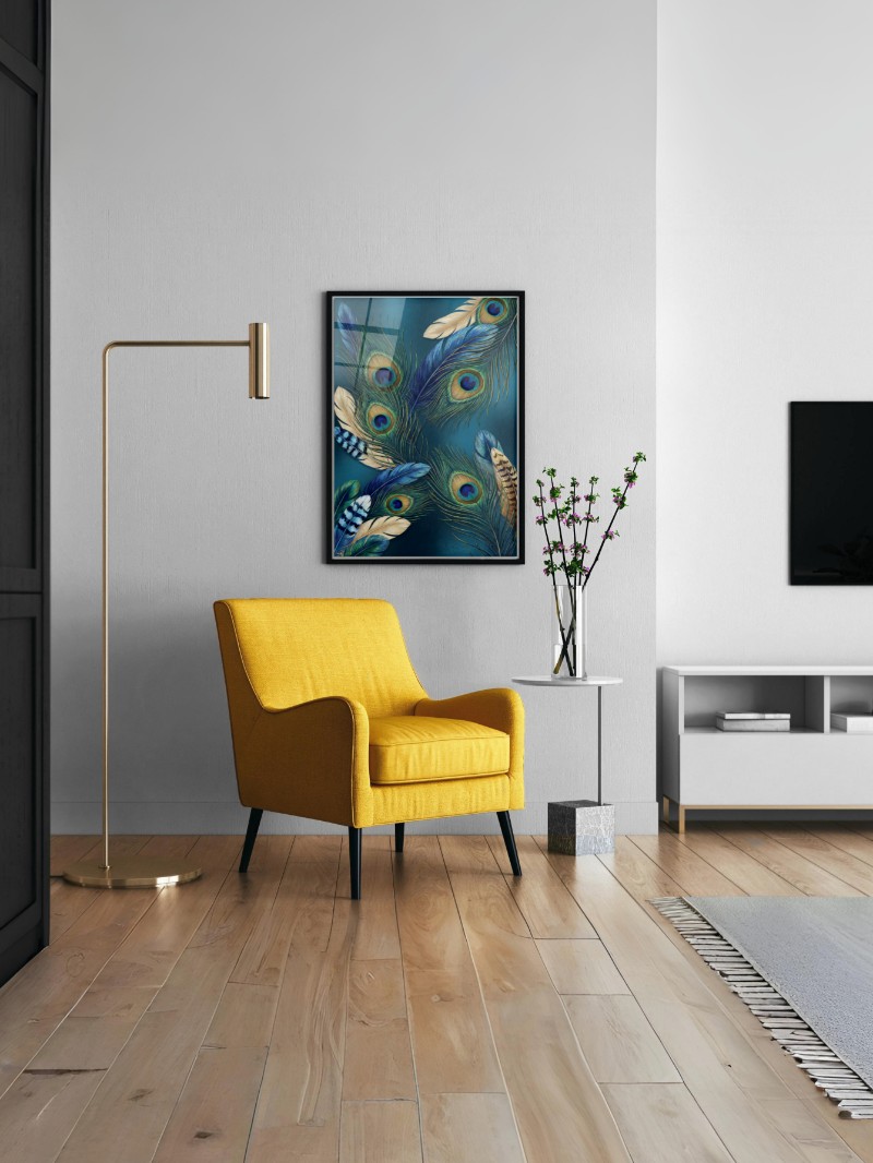 Tranh Tráng Gương Lông Vũ Chim Cao Cấp - Sang Trọng & Tinh Tế mockup