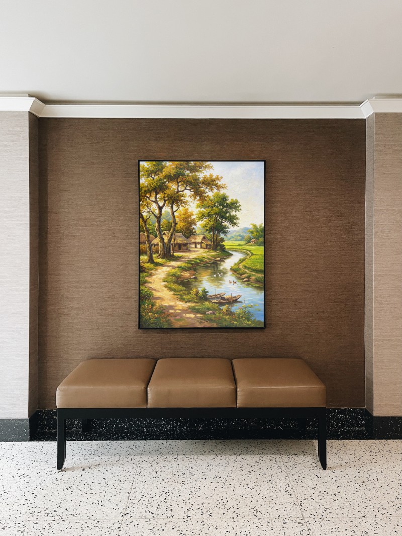 Tranh Sơn Dầu Phong Cảnh Làng Quê Cổ Điển Chân Thực mockup