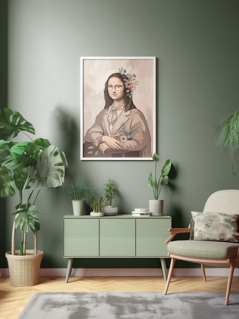 Tranh Mona Lisa Hiện Đại - Nghệ Thuật Pastel Sang Trọng mockup