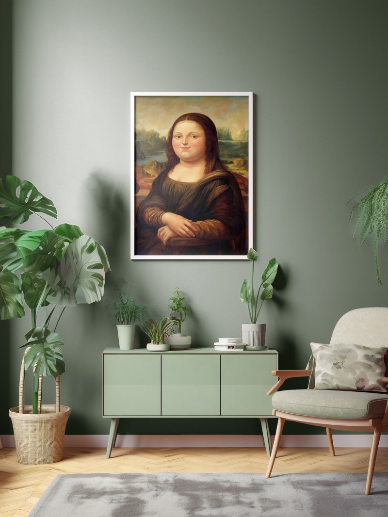 Tranh Mona Lisa Mũm Mĩm Đáng Yêu - Nghệ Thuật Độc Bản Sang Trọng mockup