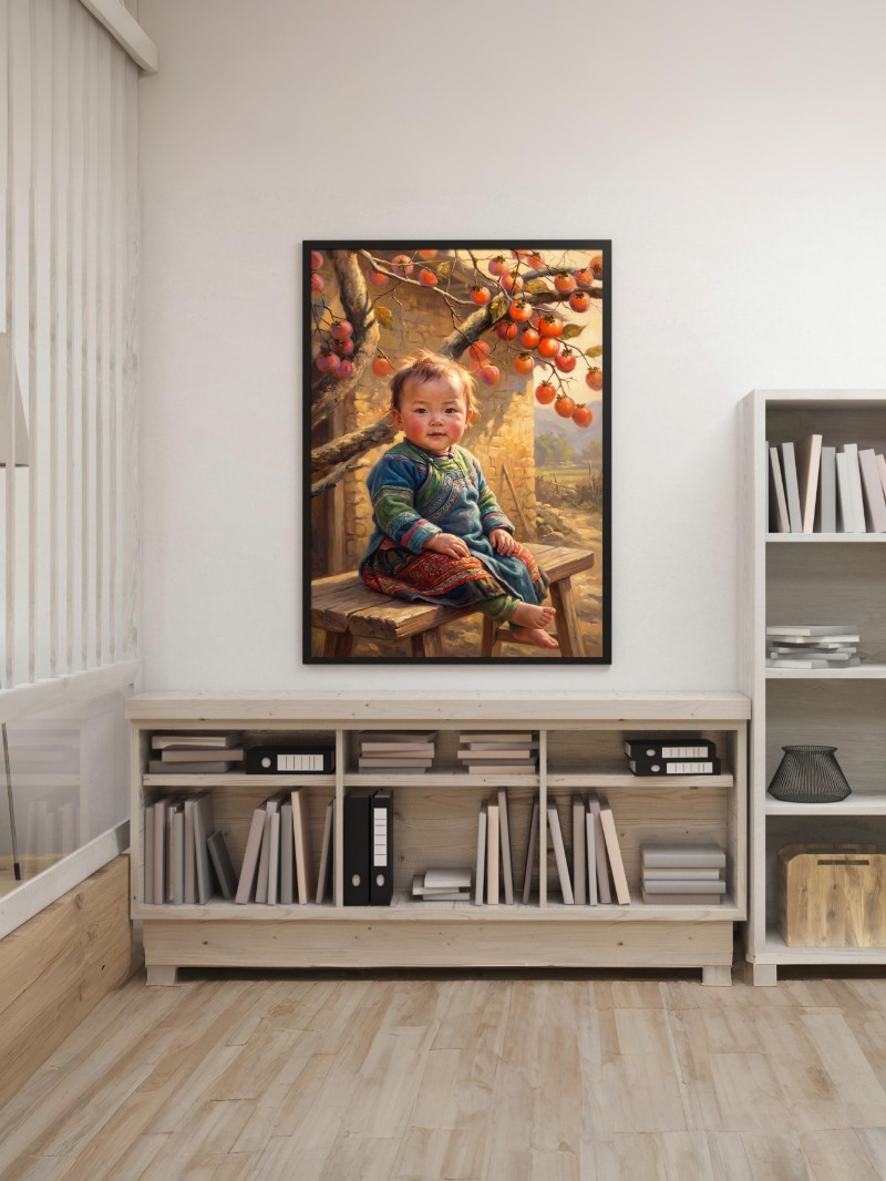 Tranh Chân Dung Em Bé Nghệ Thuật - Vẻ Đẹp Chân Thực & Hồn Nhiên mockup