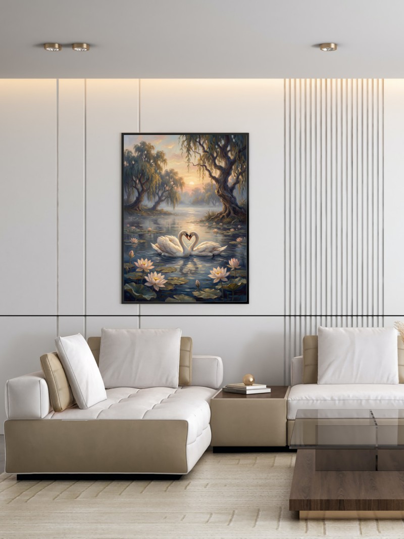 Tranh Đôi Chim Uyên Ương Tình Nồng - Biểu Tượng Hạnh Phúc Vĩnh Cửu mockup