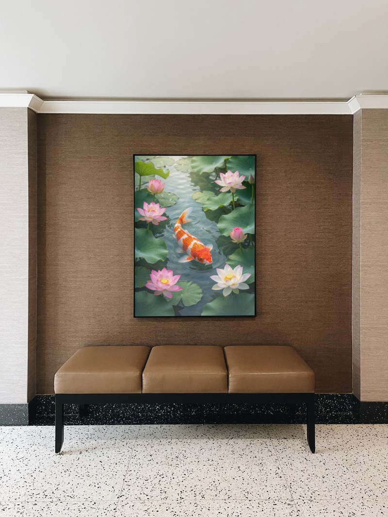 Tranh Cá Chép Hoa Sen Cao Cấp - Nghệ Thuật Phong Thủy Bình An mockup
