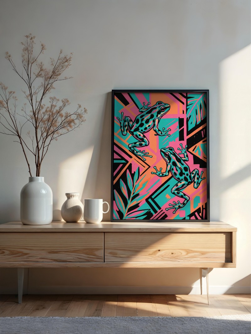 Tranh Chú Ếch Độc Bản - Nghệ Thuật Trang Trí Hiện Đại mockup