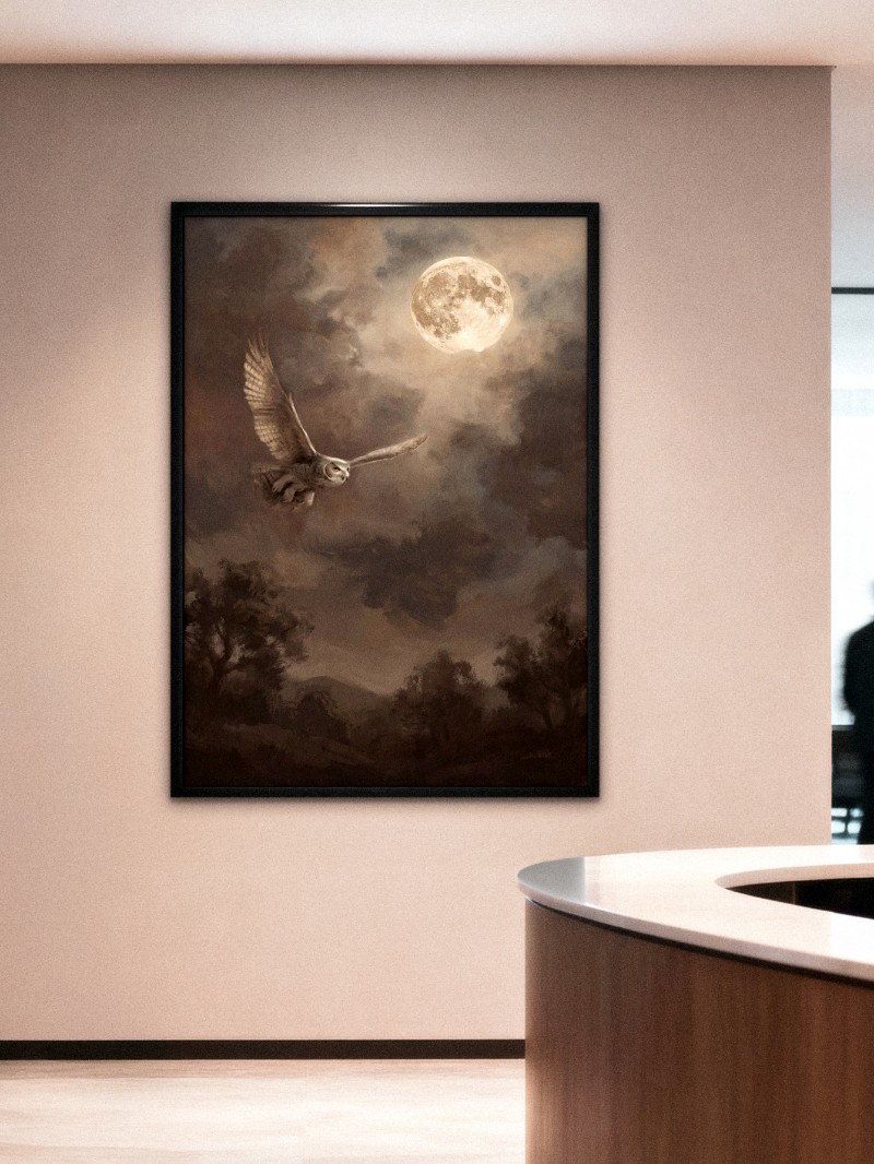 Tranh Chuyến Bay Dưới Ánh Trăng - Nghệ Thuật Chuyến Bay Dưới Ánh Trăng mockup