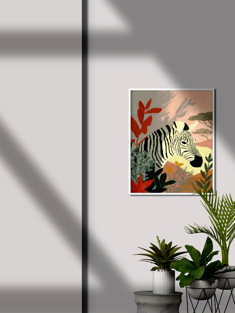 Tranh Ngựa Vằn Thanh Bình - Nghệ Thuật Hoang Dã Cho Không Gian Sang Trọng mockup