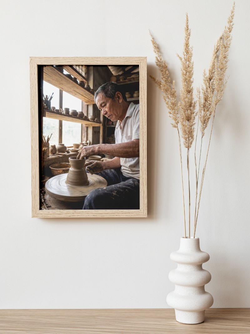 Tranh Nghệ Nhân Làm Gốm - Vẻ Đẹp Chân Thực Của Di Sản mockup