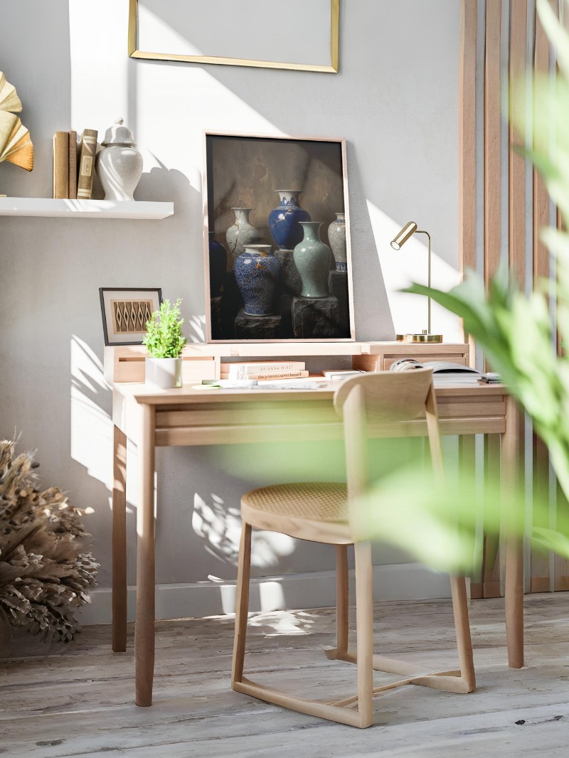 Tranh Bình Gốm Men Rạn Nghệ Thuật | Phong Cách Luxury Gallery mockup