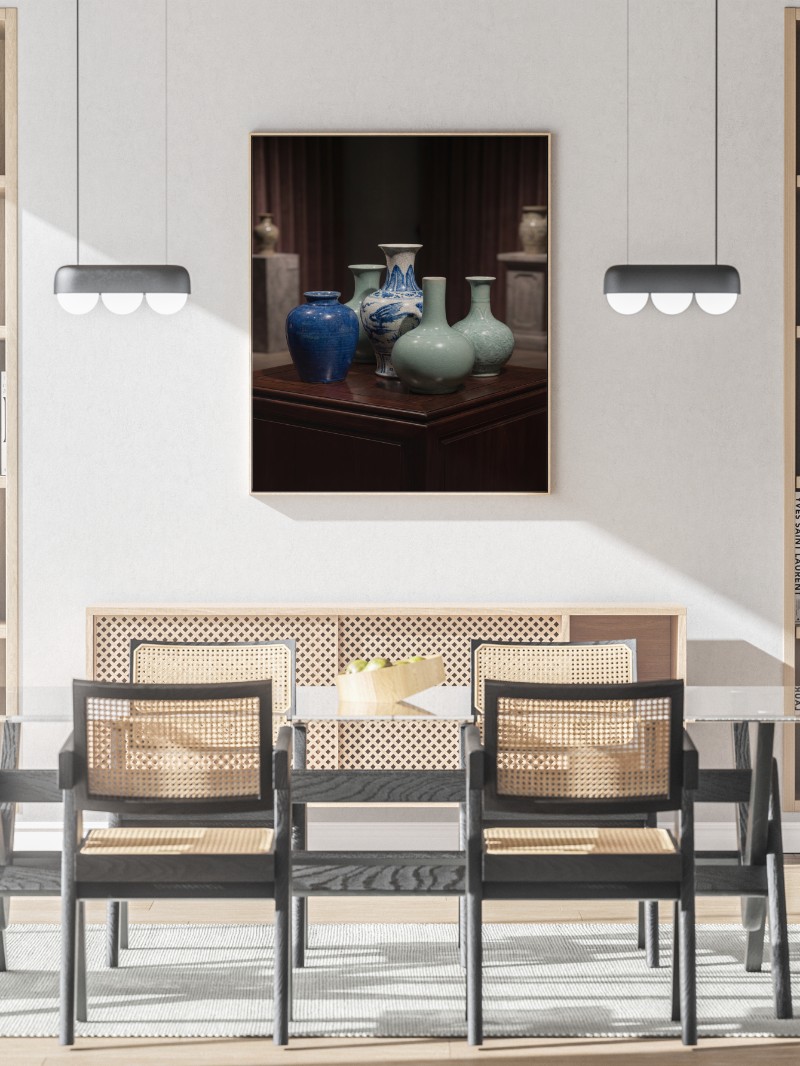 Tranh Gốm Men Lam Men Ngọc Cao Cấp – Nghệ Thuật Gallery Sang Trọng mockup