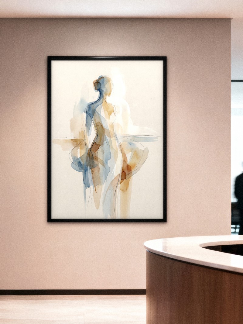 Tranh Trừu Tượng Cô Đơn Thanh Tao - Nghệ Thuật Tĩnh Lặng Cao Cấp mockup