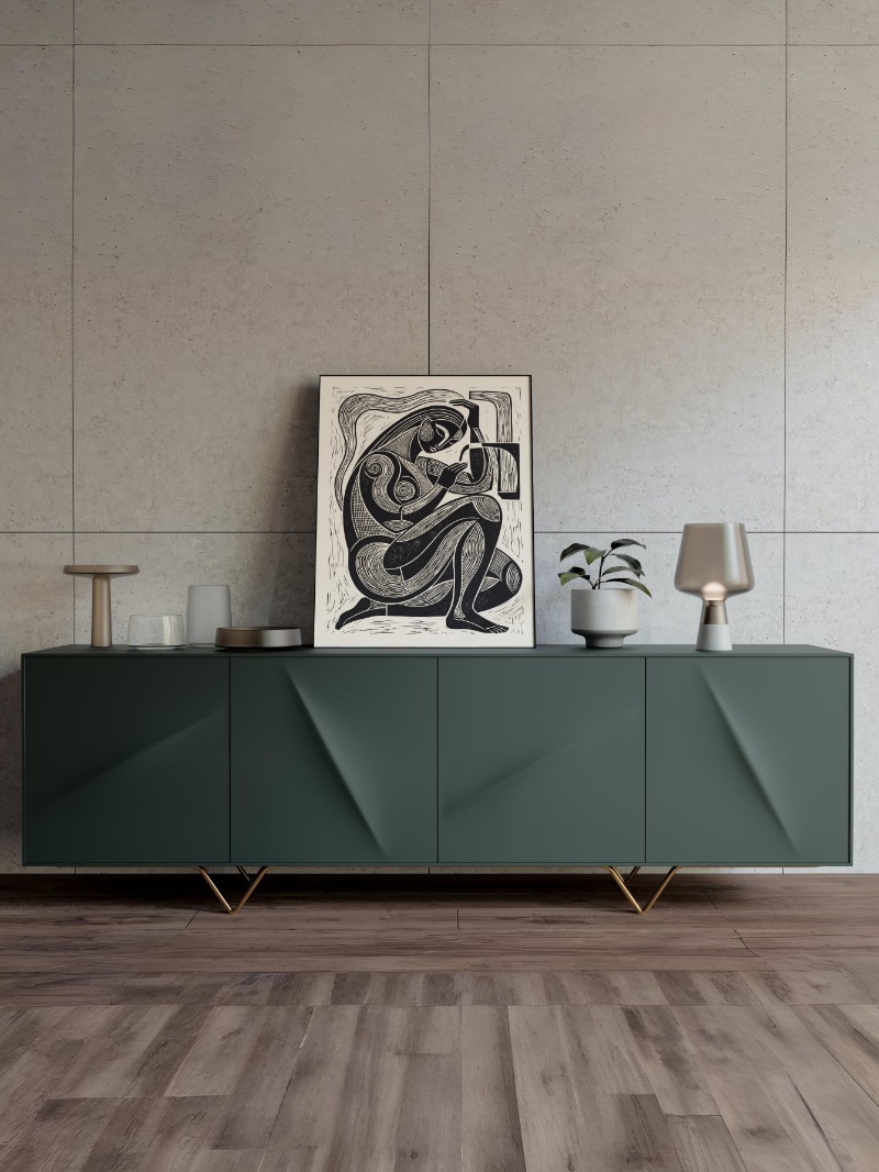 Tranh Trừu Tượng Về Sự Cô Đơn - Vẻ Đẹp Đơn Sắc Hiện Đại mockup