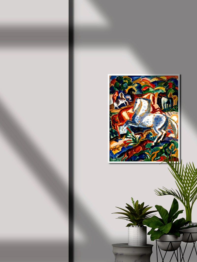 Tranh Đàn Ngựa Thiên Nhiên Màu Sắc - Nghệ Thuật Treo Tường Đẳng Cấp mockup