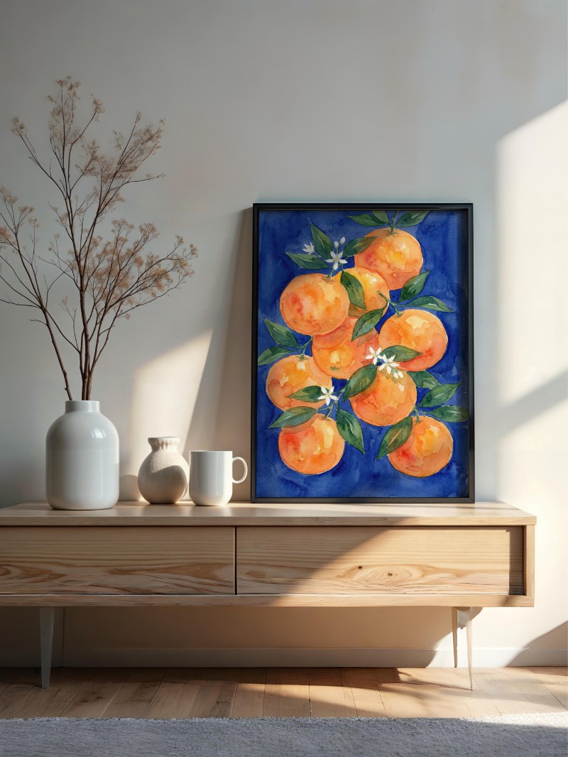 Tranh Nghệ Thuật Sắc Cam Hiện Đại - Đẳng Cấp Không Gian Sống mockup