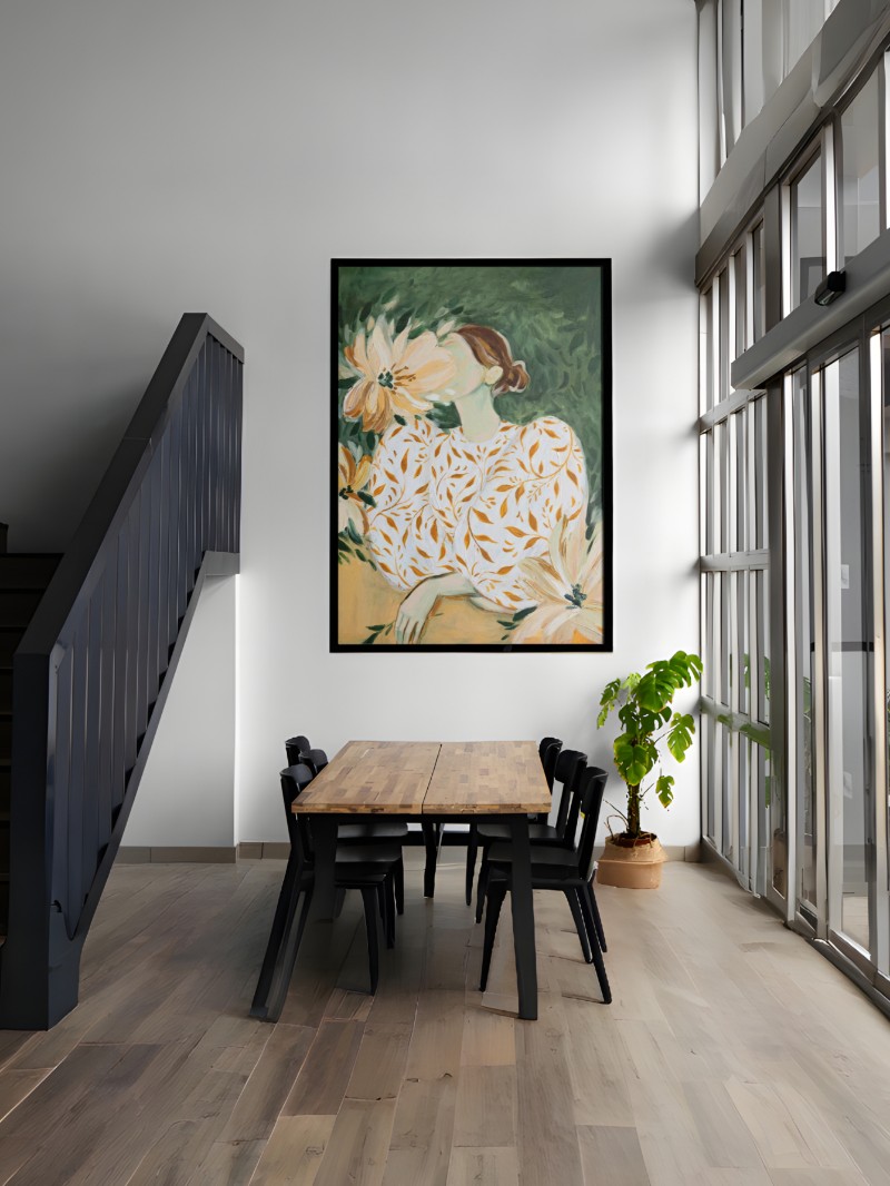 Tranh Chân Dung Khu Vườn Mộc Mạc Hiện Đại | Nghệ Thuật Sắc Màu Cao Cấp mockup