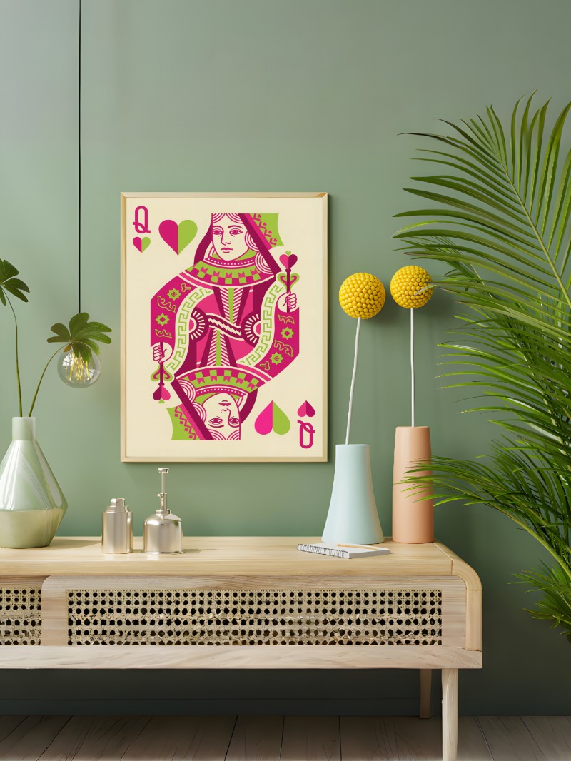 Tranh Tối Giản Nữ Hoàng Trái Tim - Nghệ Thuật Tối Giản Đẳng Cấp mockup