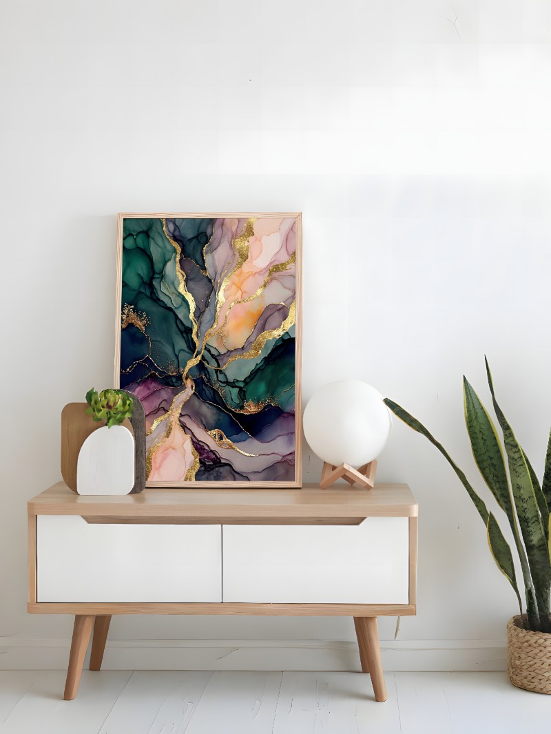 Tranh Tối Giản Đá Cẩm Thạch 01 - Nghệ Thuật Vân Đá Tối Giản mockup