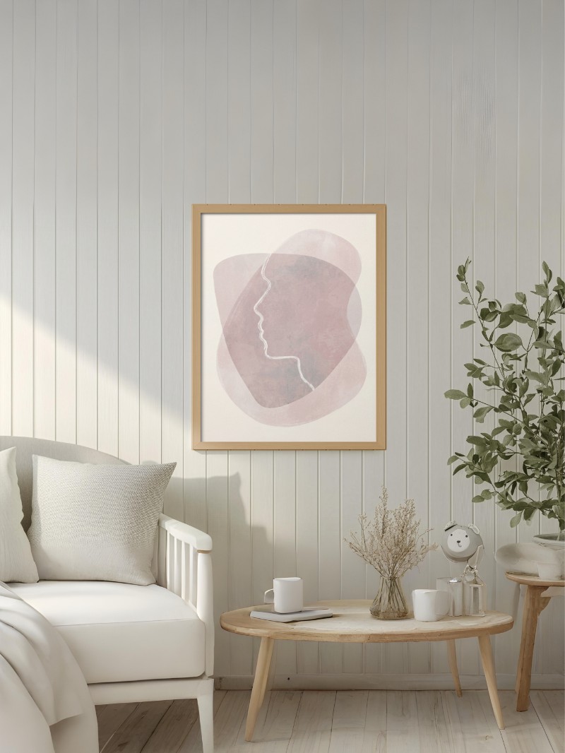 Tranh Khuôn Mặt Mềm Mại Tối Giản - Nghệ Thuật Tối Giản Sang Trọng mockup