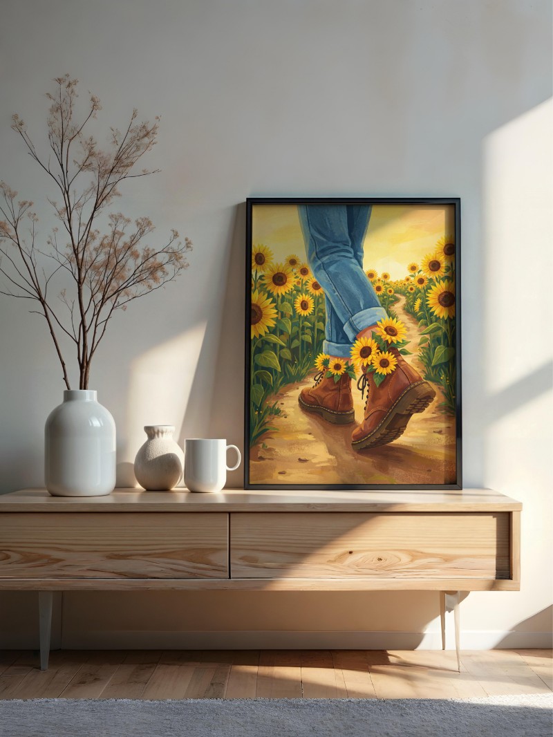 Vẻ Đẹp Rực Rỡ Của Lối Đi Hướng Dương mockup