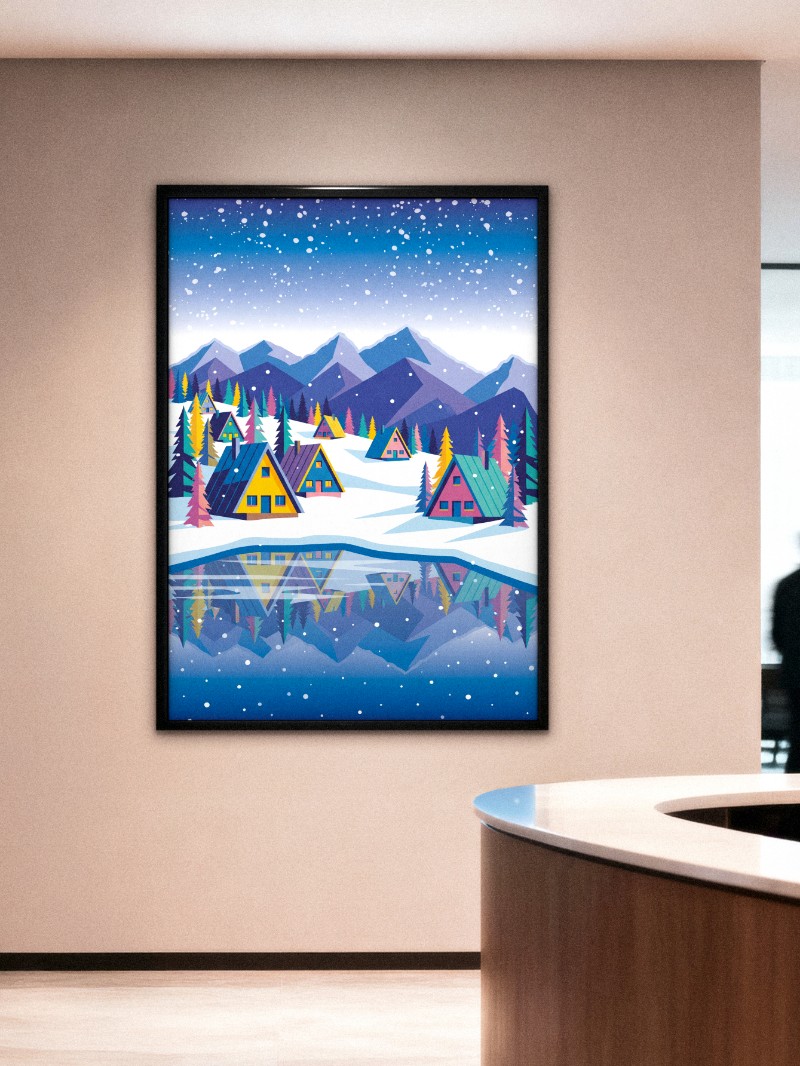 Mùa Đông Sắc Màu Cao Cấp | Nghệ Thuật Độc Bản mockup