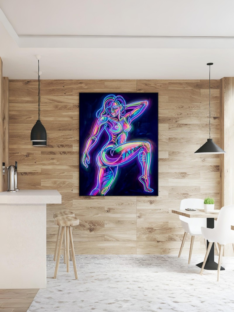 Tranh Huỳnh Quang 3 - Sắc Màu Ánh Sáng Hiện Đại mockup