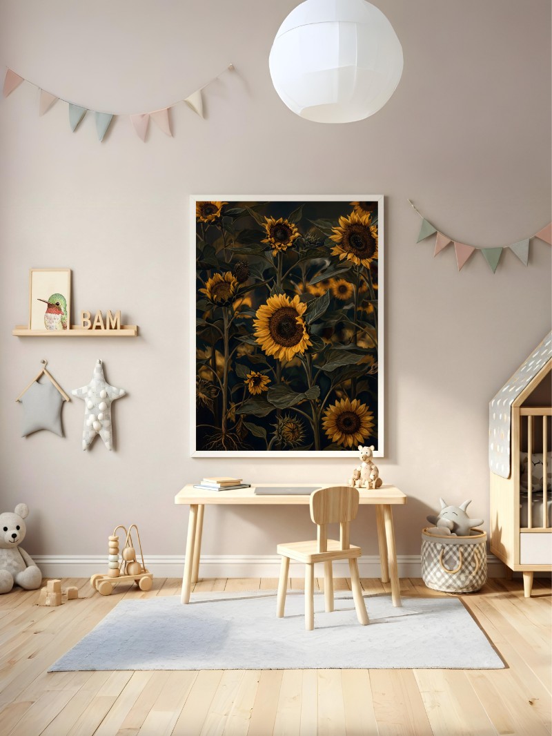 Tranh Hoa Hướng Dương Thảo Mộc: Nghệ Thuật Hoa Hướng Dương Sang Trọng mockup