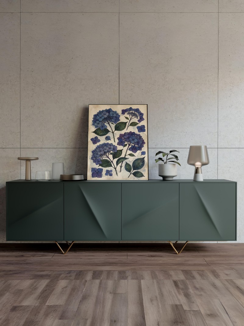 Tranh Treo Tường Hoa Cẩm Tú Cầu Thảo Mộc - Nghệ Thuật Hoa Cẩm Tú Cầu mockup