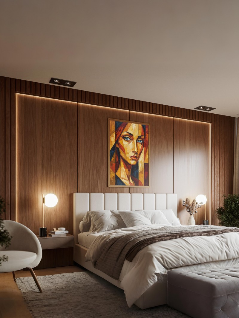 Tranh Chân Dung Cô Gái Mắt Xanh Quyến Rũ | Nghệ Thuật Treo Tường Cao Cấp mockup