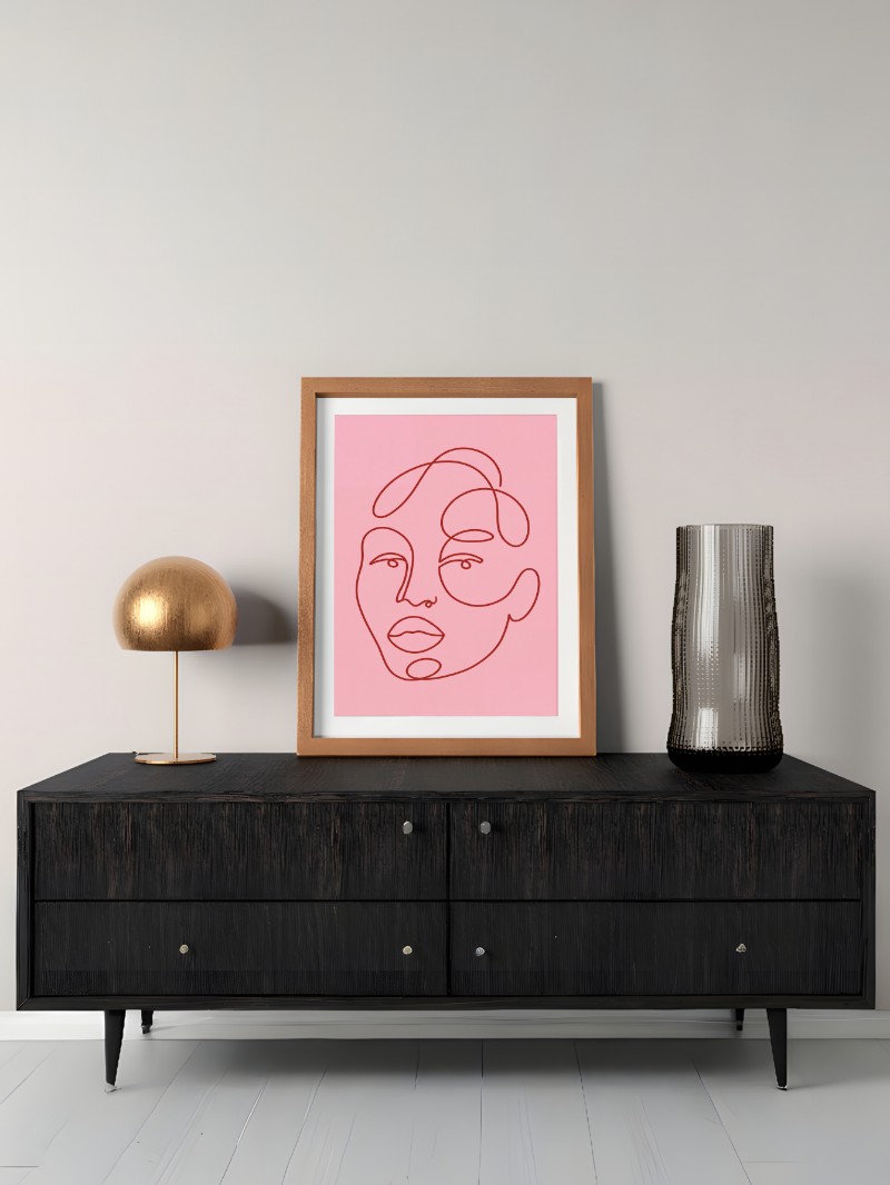 Tranh Chân Dung Nghệ Thuật Cách Chúng Ta Là 1 Màu Hồng mockup