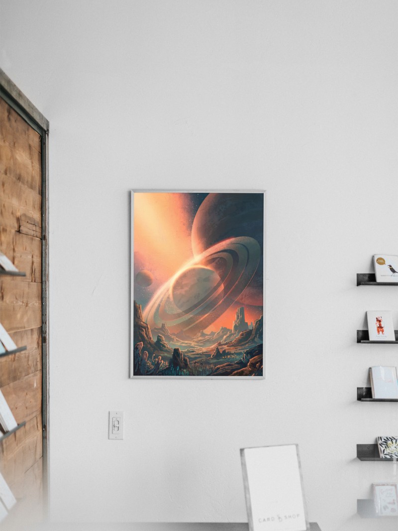 Tranh Các Hành Tinh Nghệ Thuật mockup
