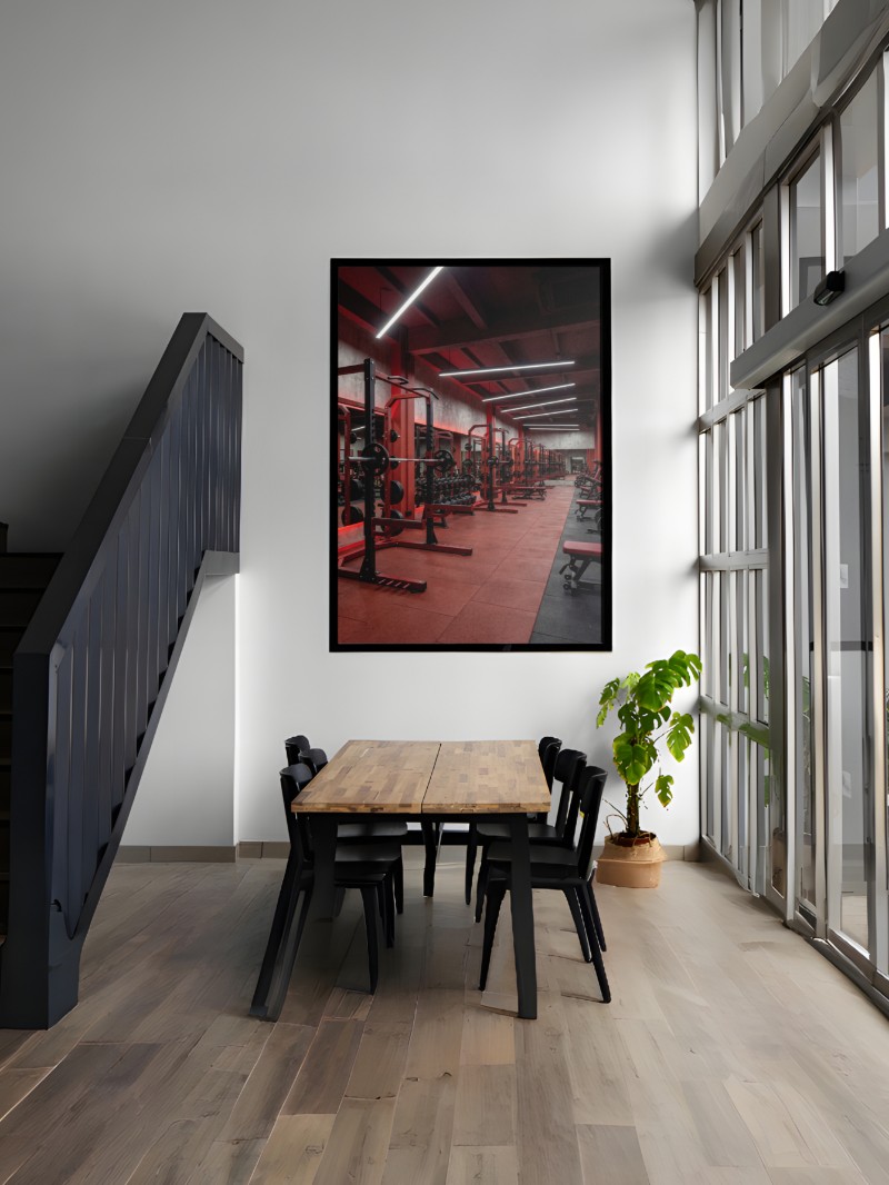 Tranh Nghệ Thuật Sức Mạnh Vô Song - Đỉnh Cao Khu Tập Strength Hiện Đại mockup