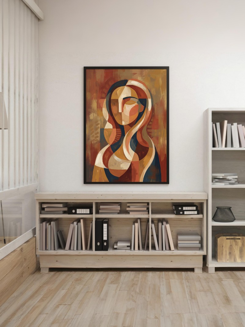 Tranh Chân Dung Trừu Tượng Tự Do Là Chính Mình - Nghệ Thuật Độc Bản mockup