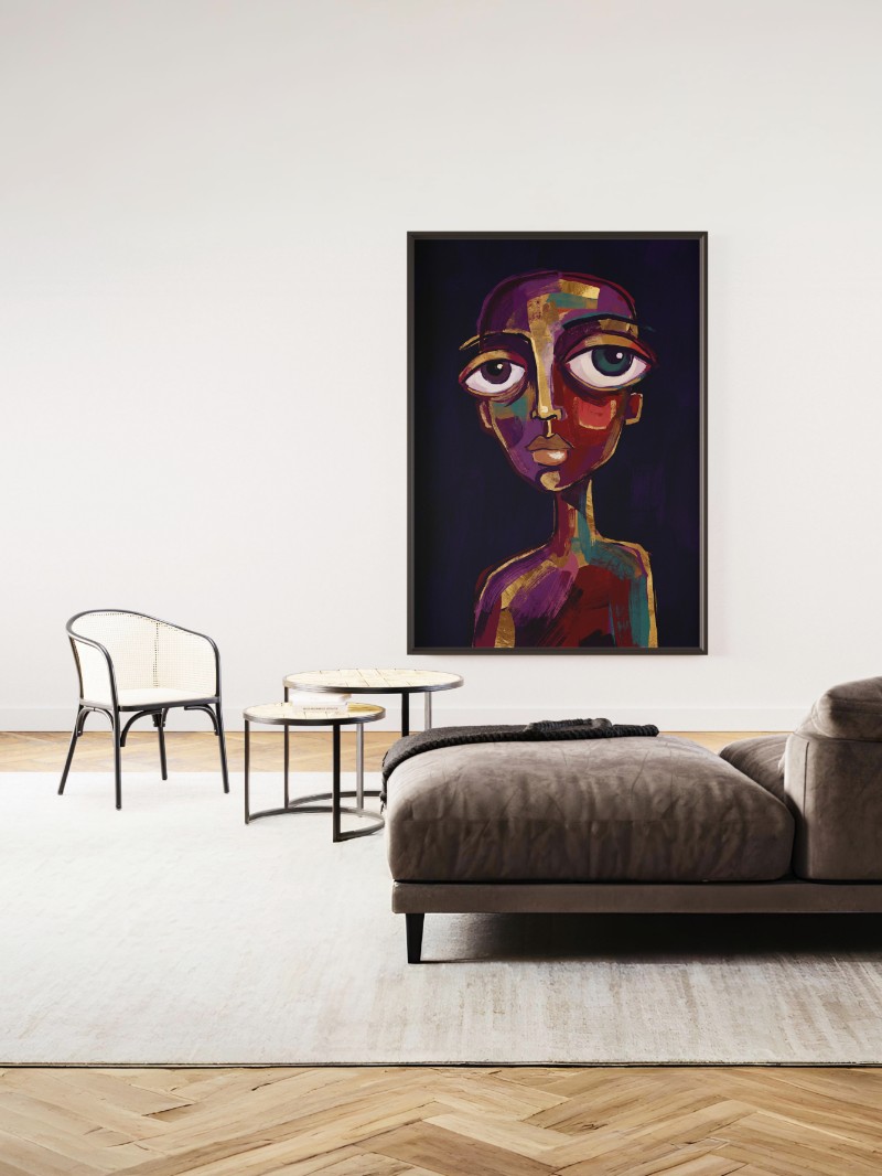 Tranh Chân Dung 'Who Is This' - Nghệ Thuật Tối Giản Độc Bản mockup