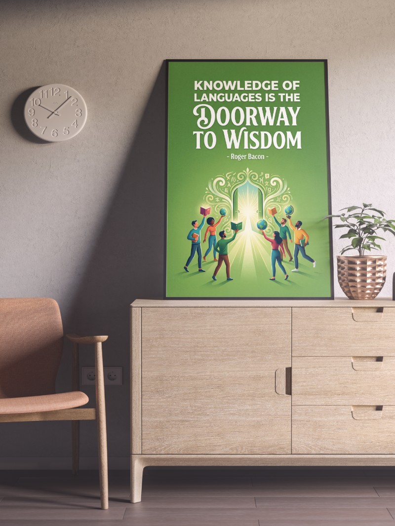 Tranh Nghệ Thuật Knowledge of Languages - Cửa Ngõ Khai Phóng Trí Tuệ mockup