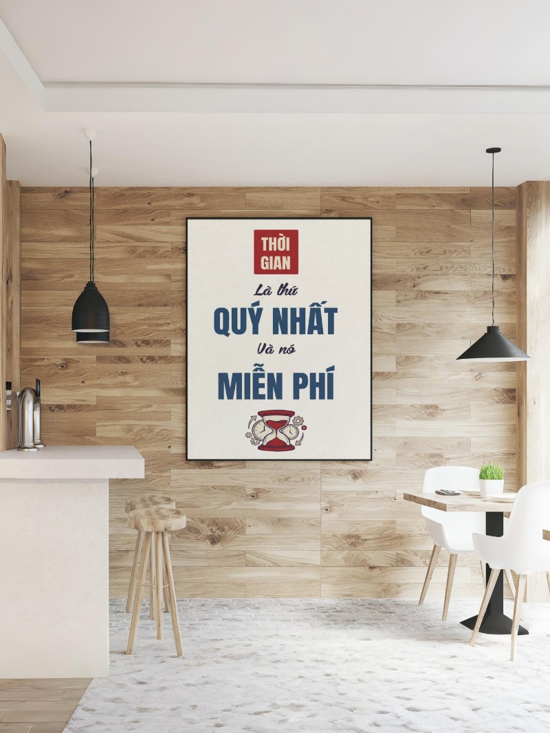 Tranh Chữ: Thời Gian Là Thứ Quý Nhất Và Miễn Phí - Nghệ Thuật Tỉnh Thức mockup